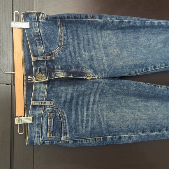 GAP Blue Skinny Jeans Mid-Rise Tapered Super Stretch - Size 27 Great Condition - Picture 2 of 5